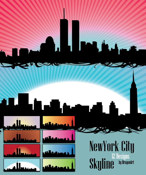 free vector Vector - Skyline US New york city